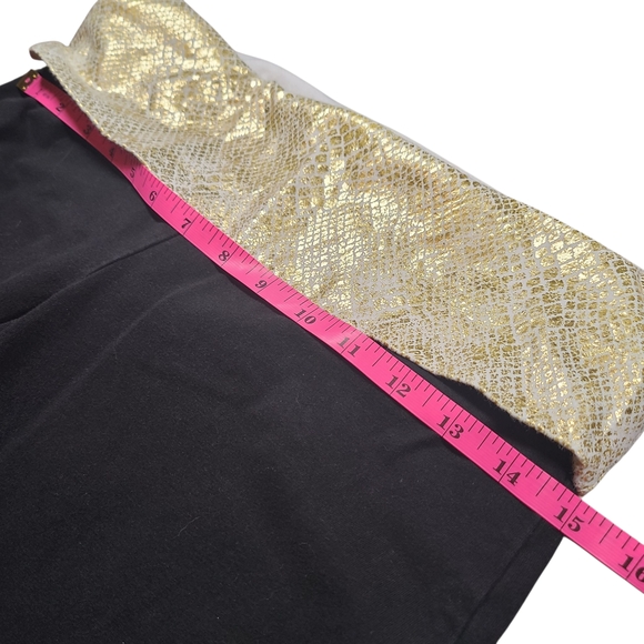 Victoria’s Secret PINK NFL Rams Yoga Pants Medium Gold Foil Foldover Waist Rare - Picture 7 of 10
